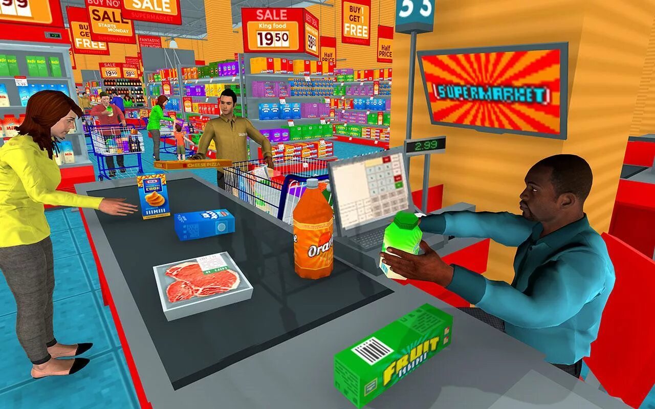 Supermarket store 3d simulator мод