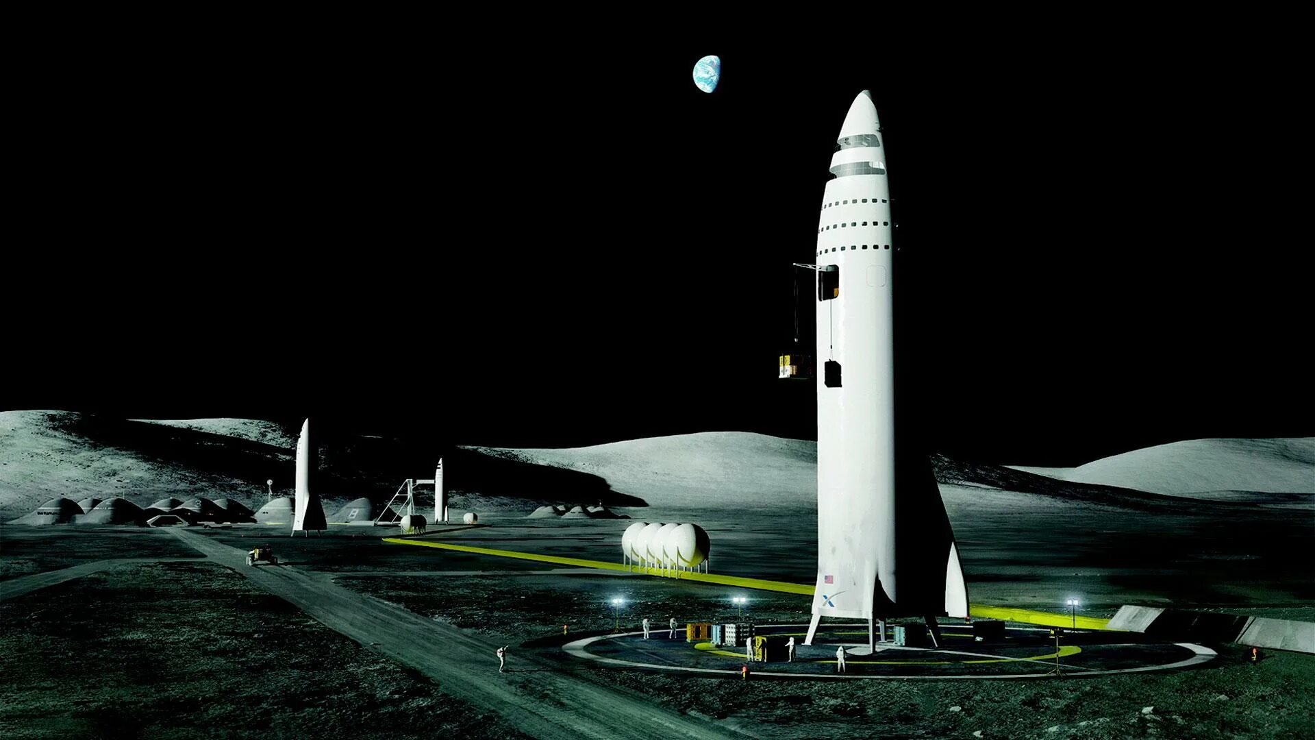 Полет на луну ракета. Starship Elon Musk. Система big Falcon Rocket (BFR).