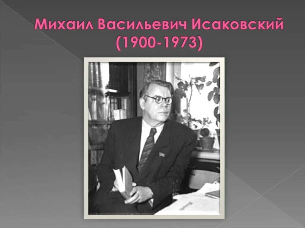 Творчество м исаковского. Портрет м Исаковского.