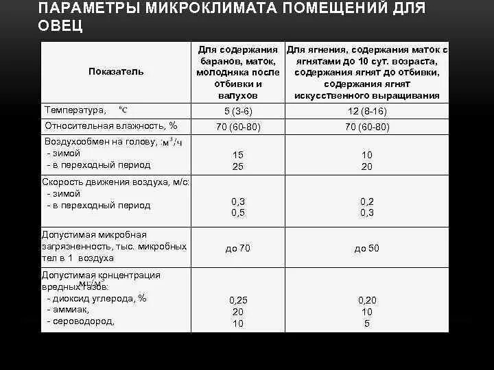 Температура содержания животных