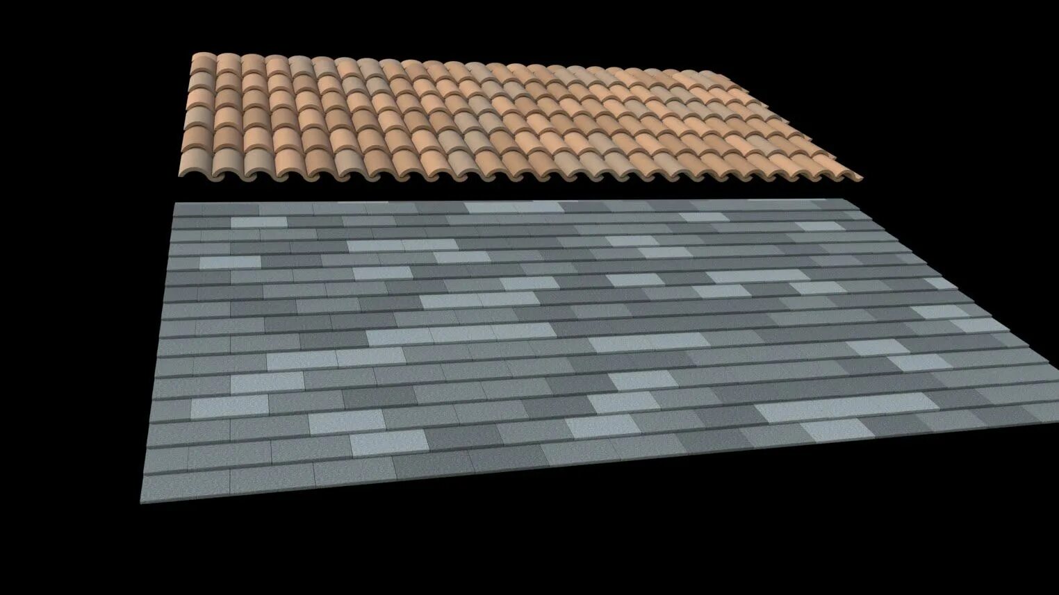 Модель черепицы. 3d model черепицы. крыша 3d. tile material. roof tiles model.