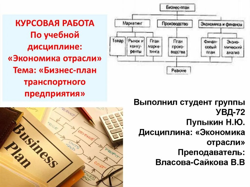 Курсовая на тему бизнес план