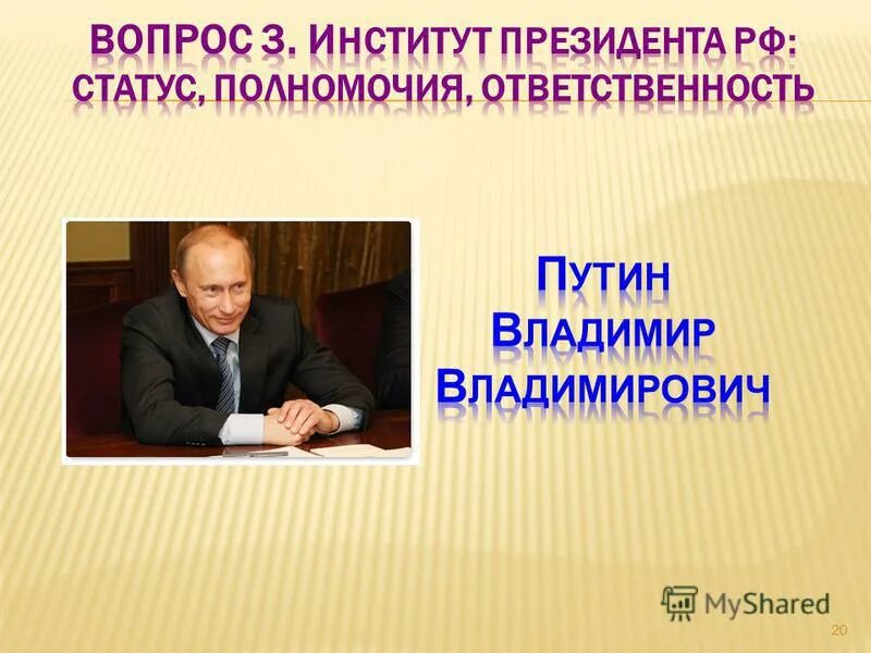 Функции института президента