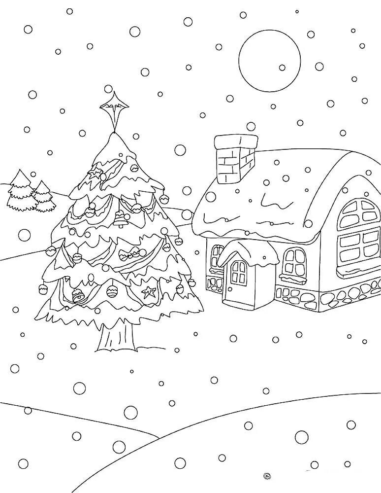 Раскрасим снег. Зимняя раскраска. Зима раскраска для детей. Зимний пейзаж раскраска для детей. Новогодний пейзаж раскраска для детей.