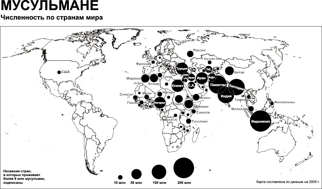 Какой мусульман в мире. Мусульманские страны по численности. Численность мусульман по странам. Карта Ислама в мире. Количество мусульман в мире на карте.