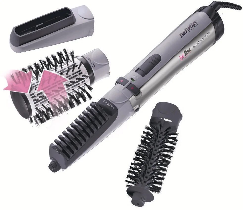 Крутящаяся щетка для волос. Фен-щетка BABYLISS 2735e/2736e. Фен-щетка BABYLISS 2735e. Фен-щетка BABYLISS Beliss brushing 2736e. Щетка-фен BABYLISS 2735e (1000 Вт).