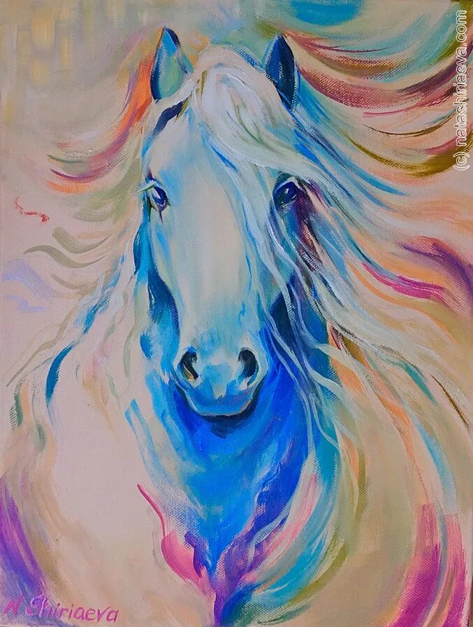 Рисунки гуашью. Яркие картины. Картина лошади. Лошадь рисунок.