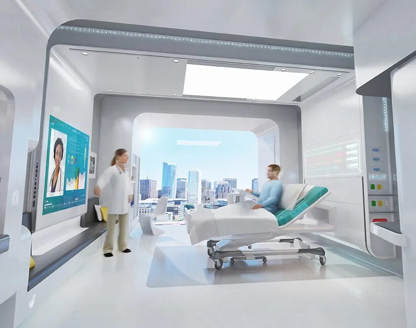 Patient room. Больница будущего. Больница в будущем. Современная больница интерьер. Больница будущего палата.