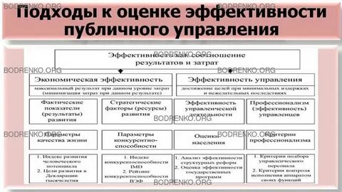 Оценка эффективности органов государственного управления