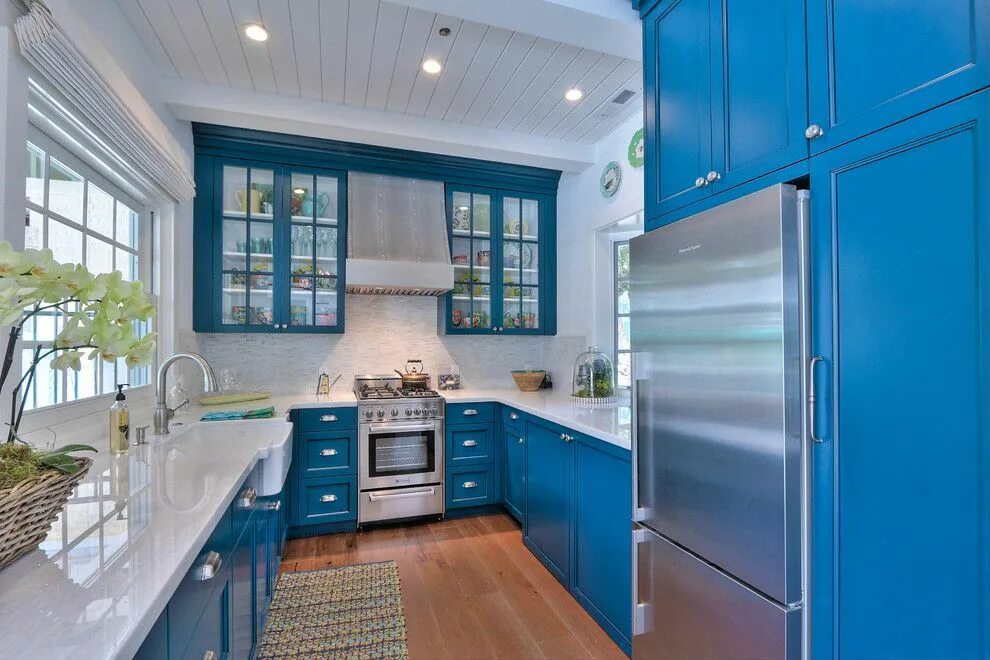 Дизайн Голубой Кухни: 170+ (Фото) Интерьеров И Их Сочетаний Kitchen cabinets, De
