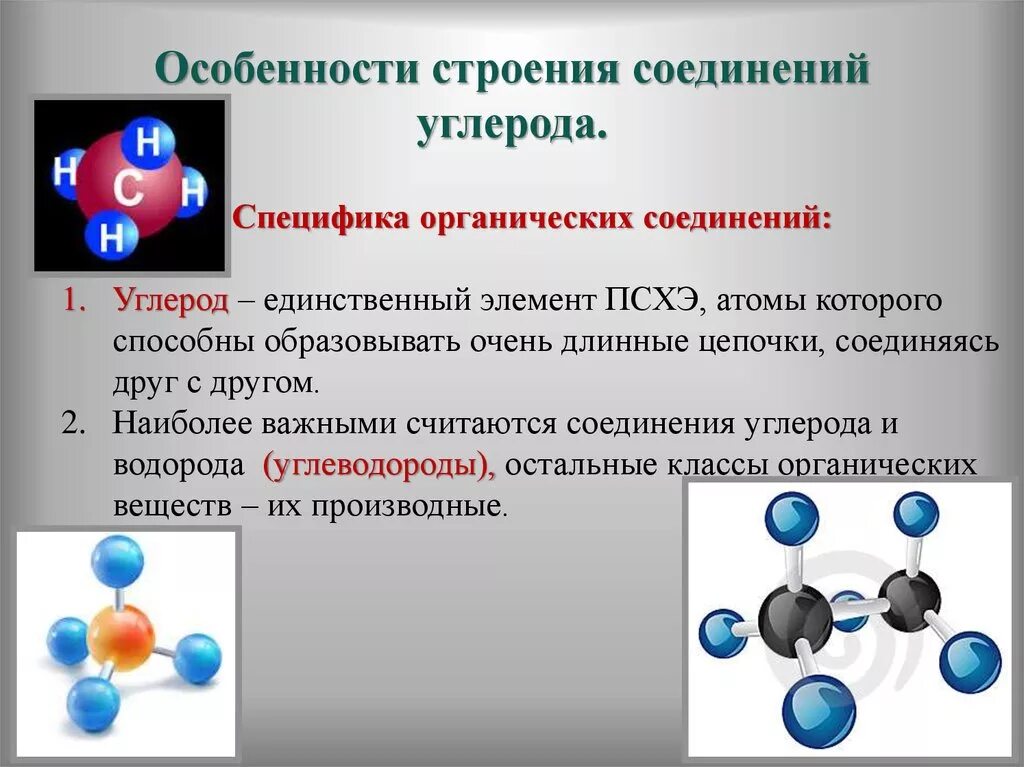 Соединения в состав которых входит углерод. Особенности строения атома углерода в органической химии. Особенности строения углерода. Особенности соединения углерода. Строение органических соединений.