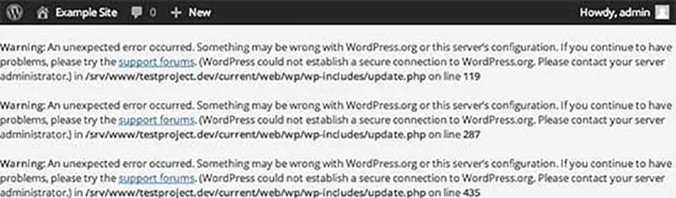 Establishing secure connection. Wp-includes WORDPRESS ошибка. Картинка вордпресс ошибка. Устранение ошибок php вордпресс. Ошибка php на странице.