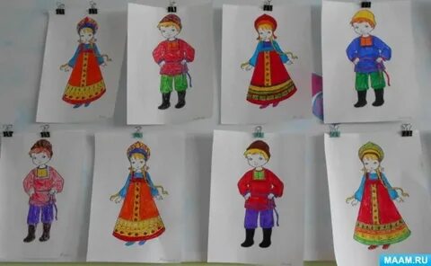 Рисование подготовительная группа кукла в национальном костюме