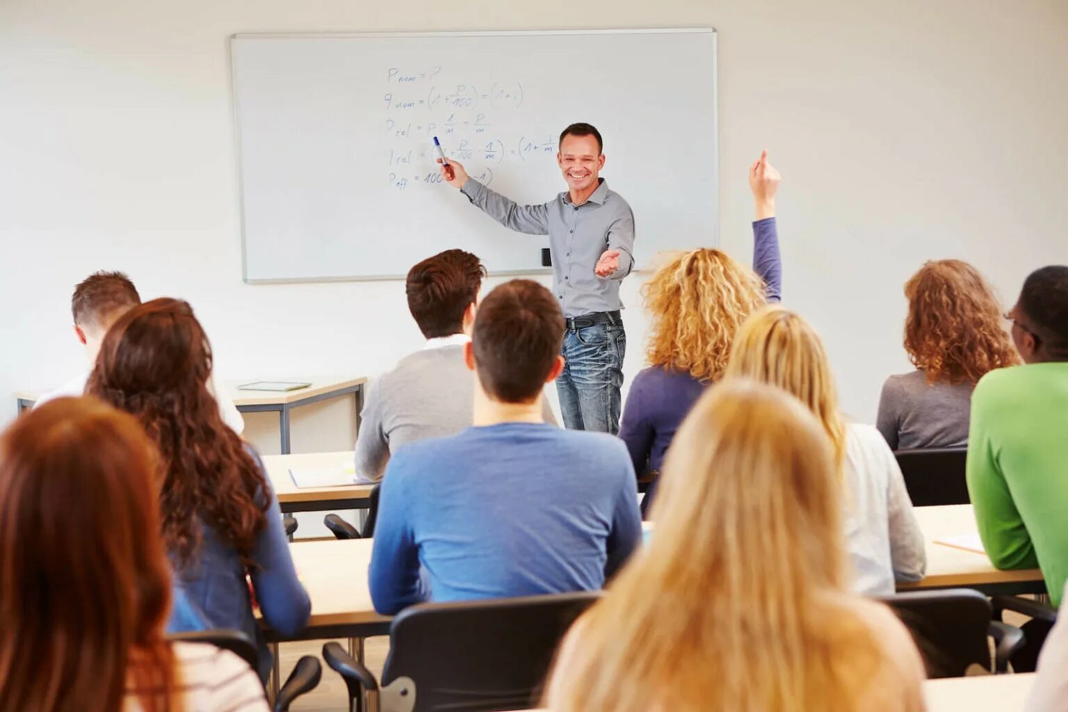 The teacher the lecture
