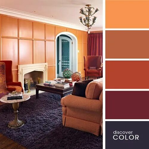Сочетание цветов в интерьере рыжий 14 Best Orange Paints for the Perfect Pop of Color Burnt orange living room, Liv