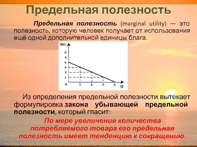 Теория предельной полезности является. Теория предельной полезности является