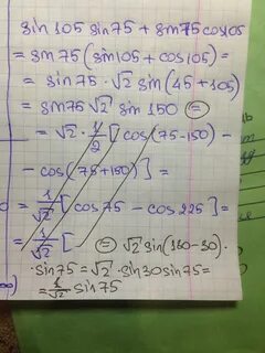 1 2 sin 105 cos 105