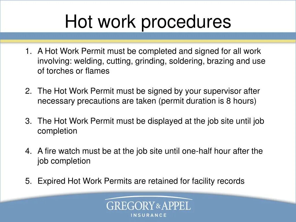 Permissions process. Hot work. Working procedures. Hot work permit list. Dangling work process.