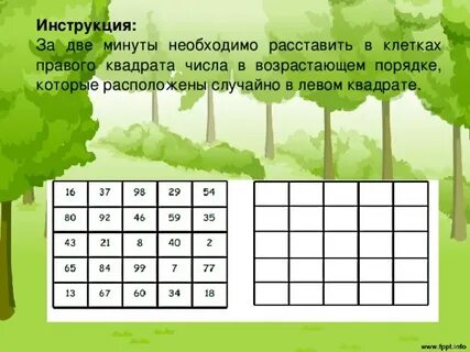 В клетки расставили