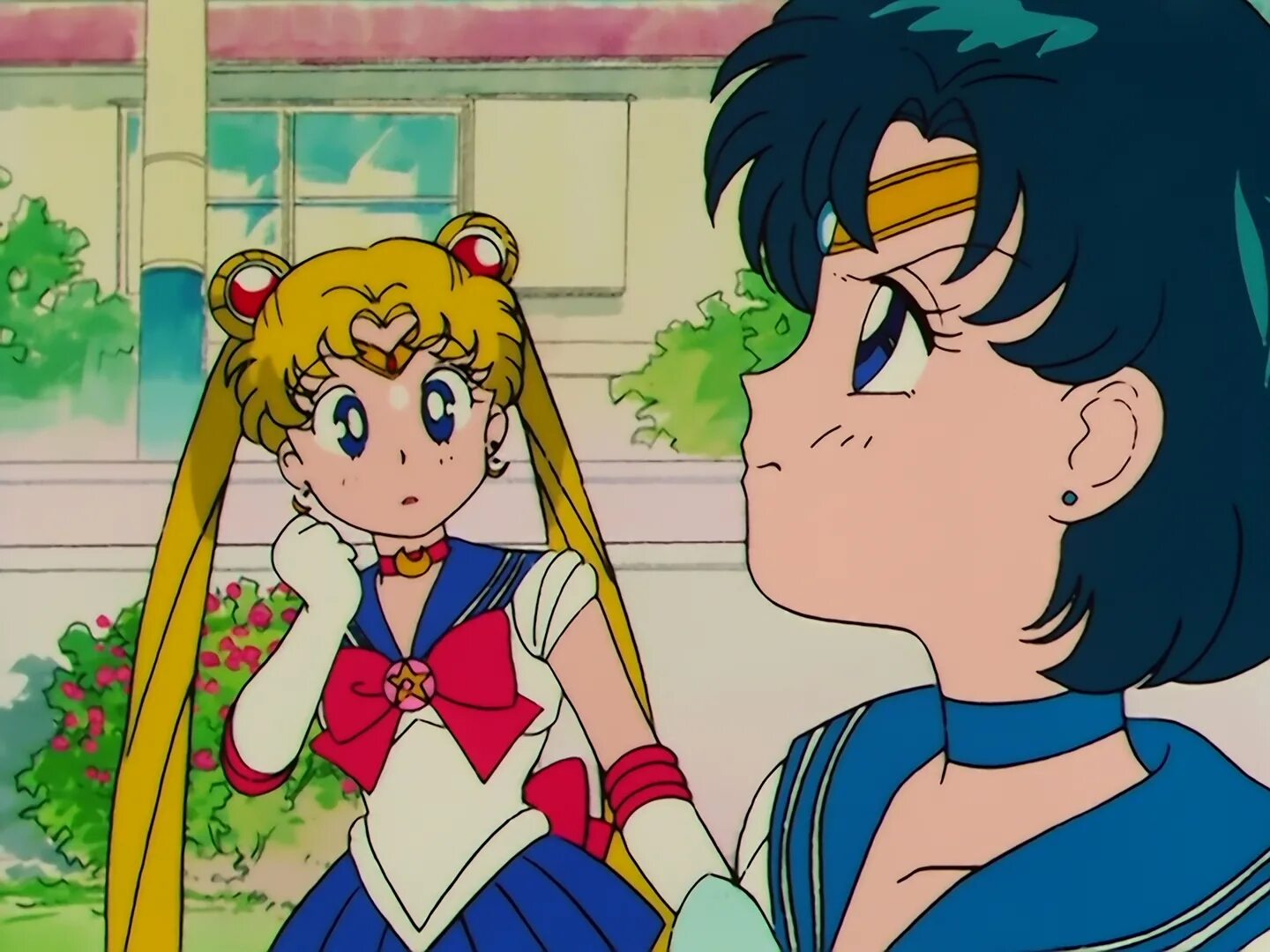 Sailor Moon 1992. Ами Мидзуно и Мамору. Усаги и Мамору. Сейлор Меркурий Скриншоты. Мун р