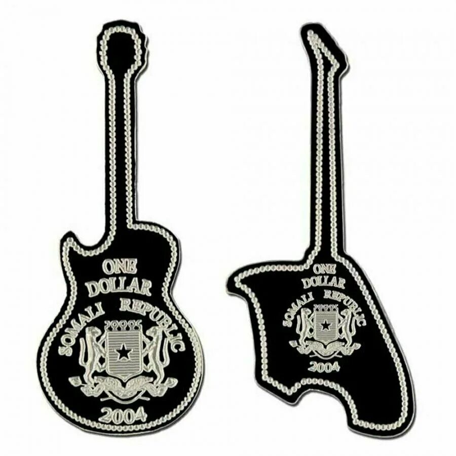 Когда выпустили монеты в виде гитар. Монета 5 долларов гана. Монеты гитары сомали. Гитара и деньги. Гитара в форме звезды.
