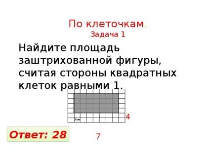 Как найти площадь по клеткам