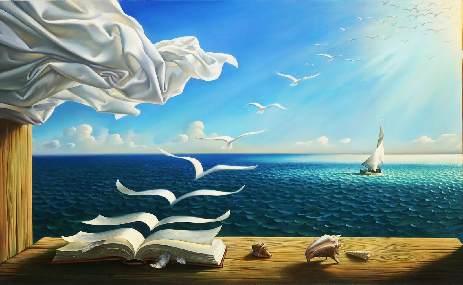 Наполненная поэзией. Роб Гонсалвес море. Rob Gonsalves картины море.