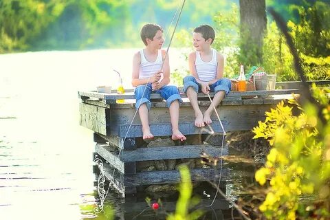 Brother fishing