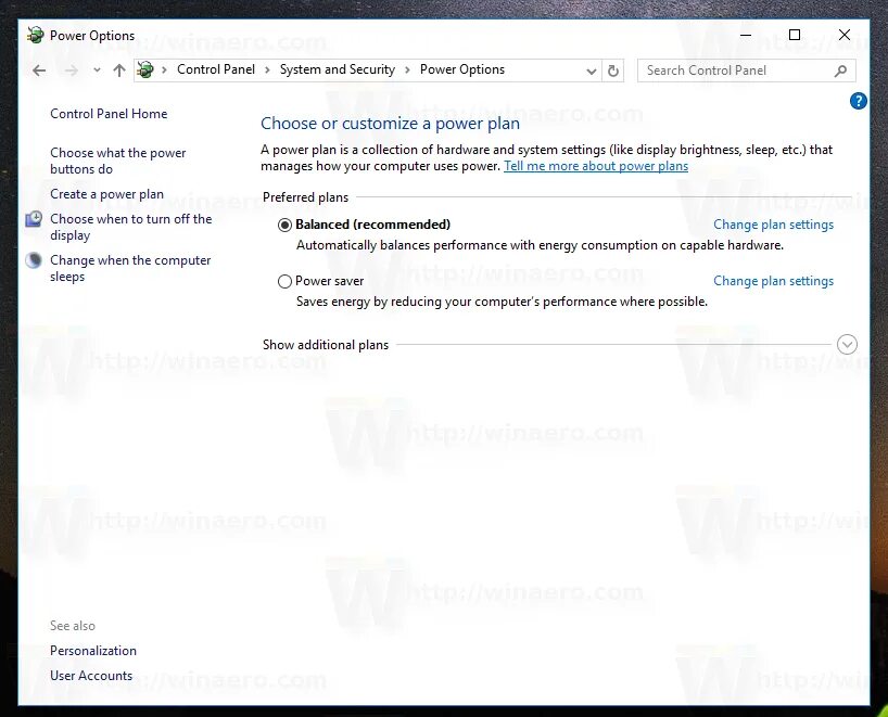 Windows 10 добавить гибернацию. Power option windows 10. power options windows 10 где находится.