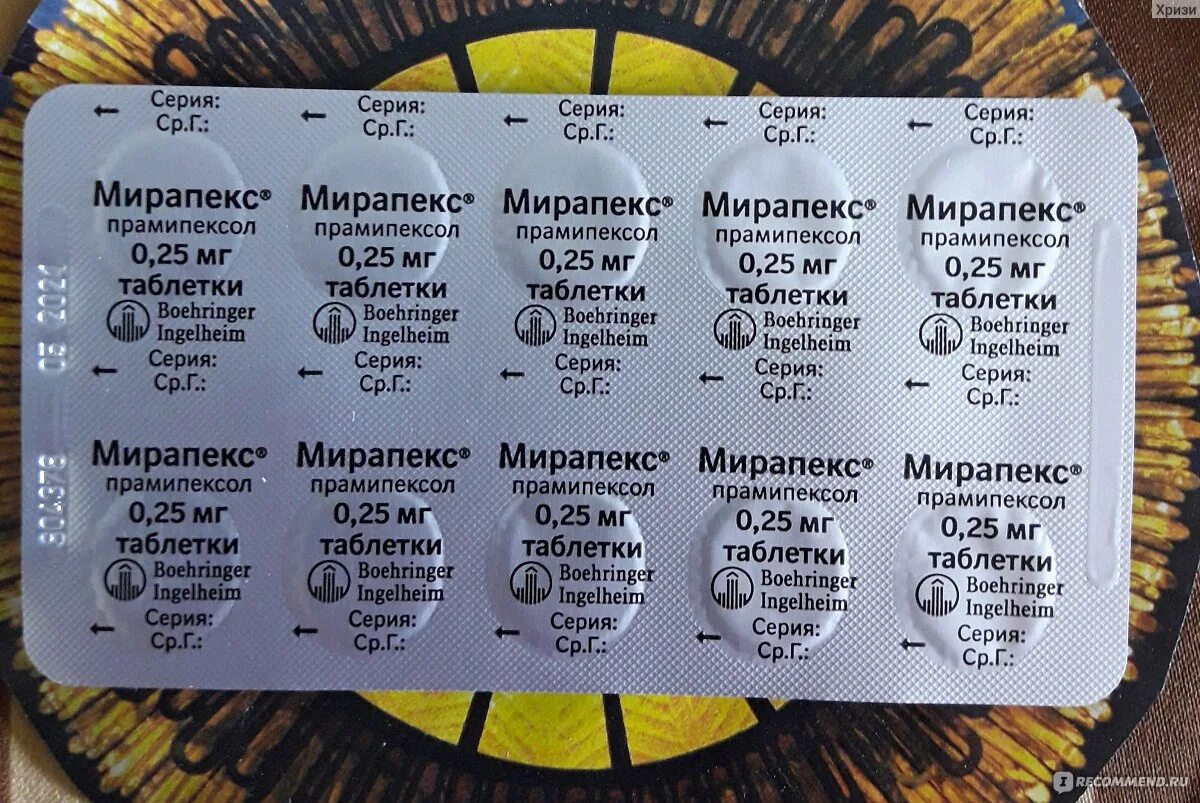 Мирапекс отзывы синдром беспокойных. Таблетки от синдрома беспокойных ног мирапекс отзывы.