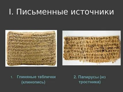 Виды письменных исторических источников