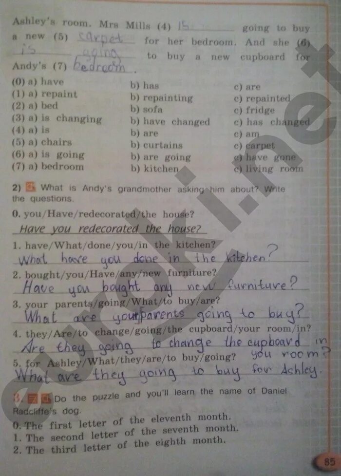 ответы по английскому языку 4 класс кузовлев