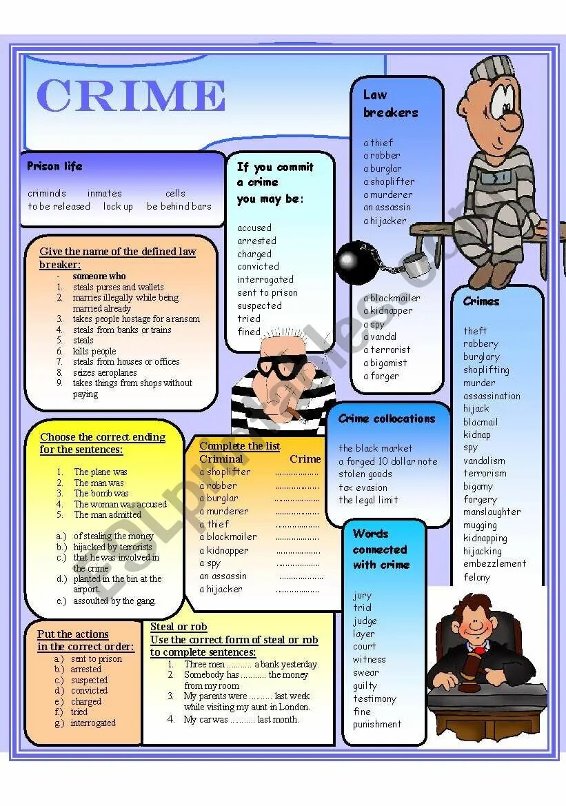 Crime Vocabulary. Задания по теме Crime and Criminals. Crime Worksheets. Лексика по теме Crime. Crime and punishment text