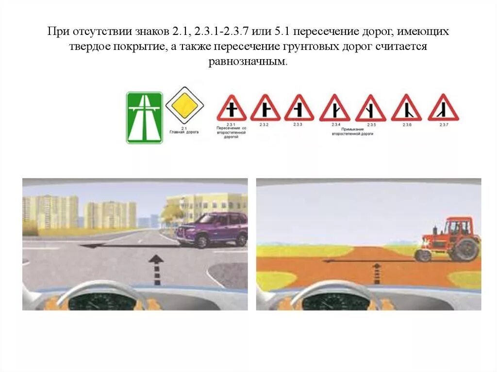 Покрытия дорог на перекрестке. Пересечение равнозначных дорог с твердыми покрытиями. Пересекаемая дорога. Знак отсутствия дороги. Грунтовая дорога пересекает твердую.