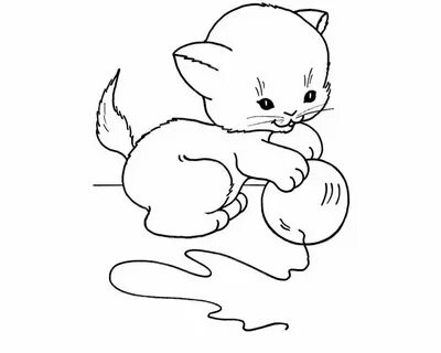 Как нарисовать играющего котенка