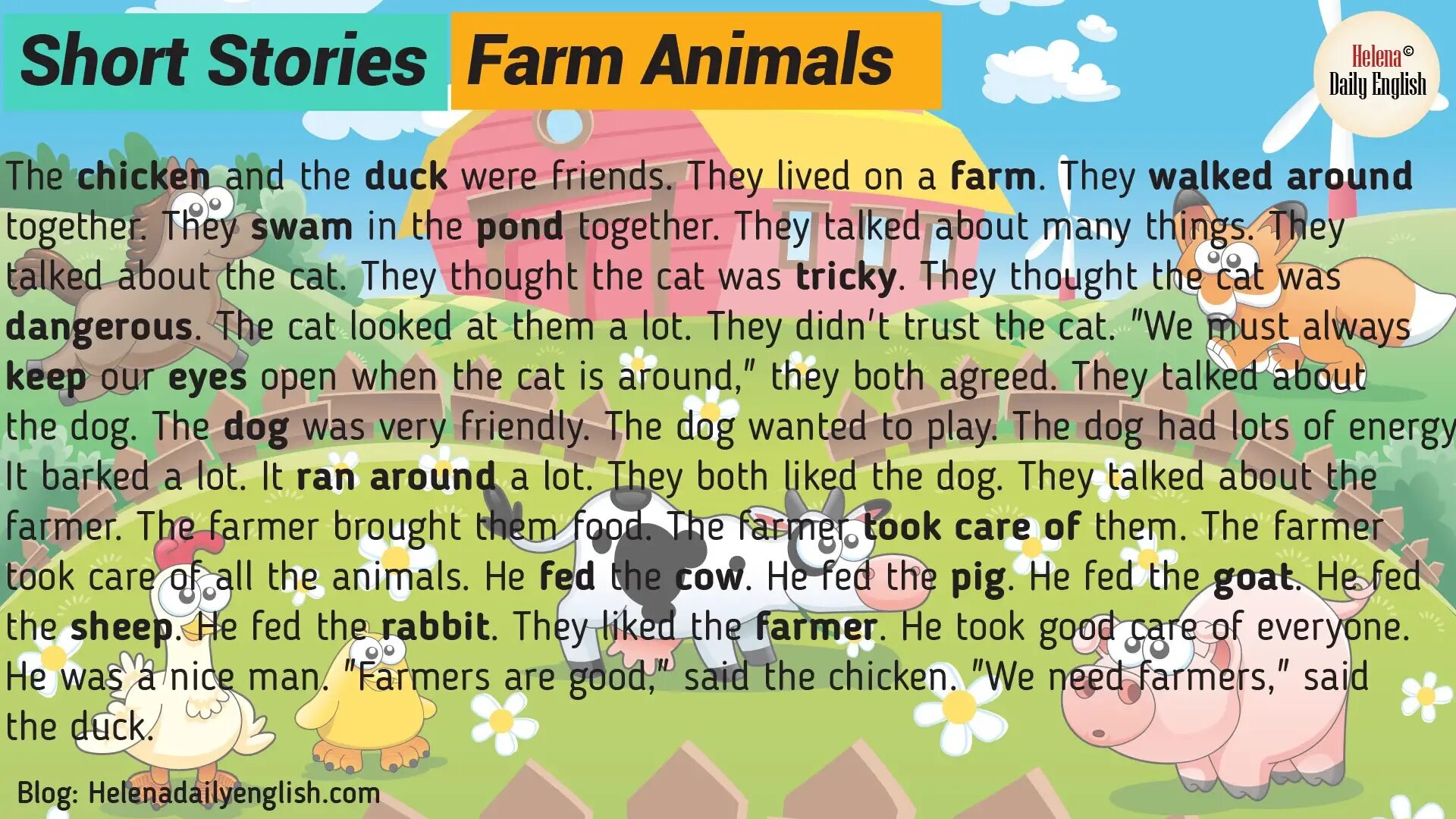 Topic d. Stories in English. Английский тема on the Farm. Short stories. Рассказ на английском.