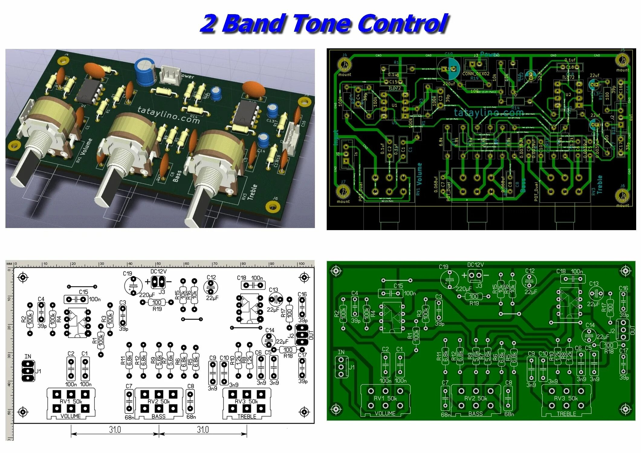 Схема stereo Tone Control. 2 Band Tone Control. Stereo Tone Control ne5532.. Tone control