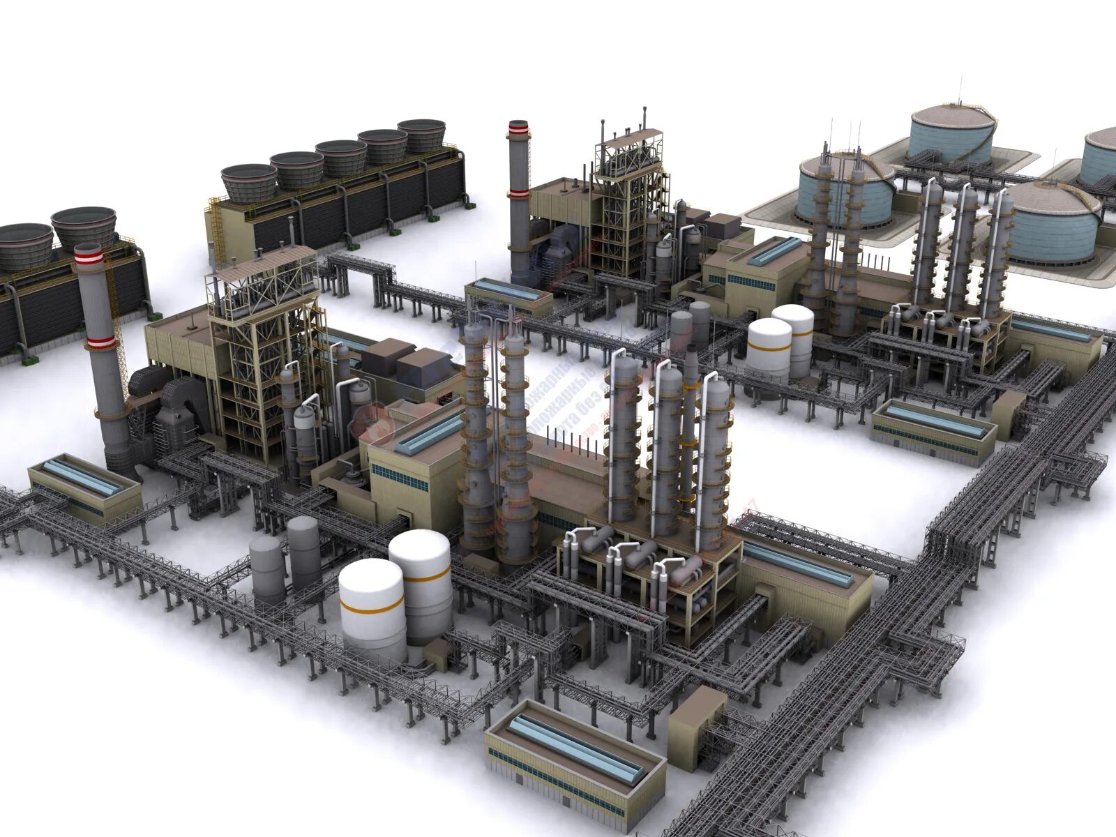 3д модель НПЗ STP. Проект нефтеперерабатывающего завода. 3d моделирование в промышленности. Модель химического завода.