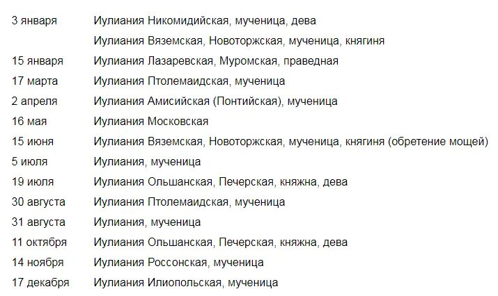 Каким именем называют в январе