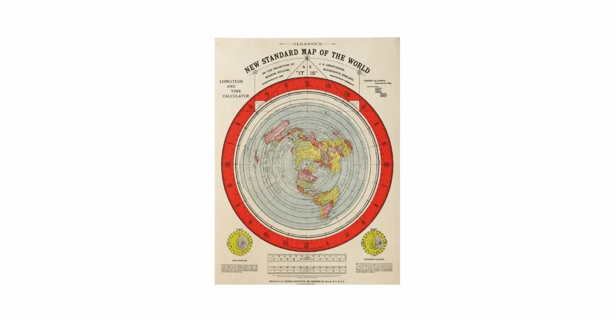 Std map c. Карта плоской земли 1892. gleason new standard map. 1972 flat earth: secret &quot;worksheeld&quot; usa archives. new standard map 1982.