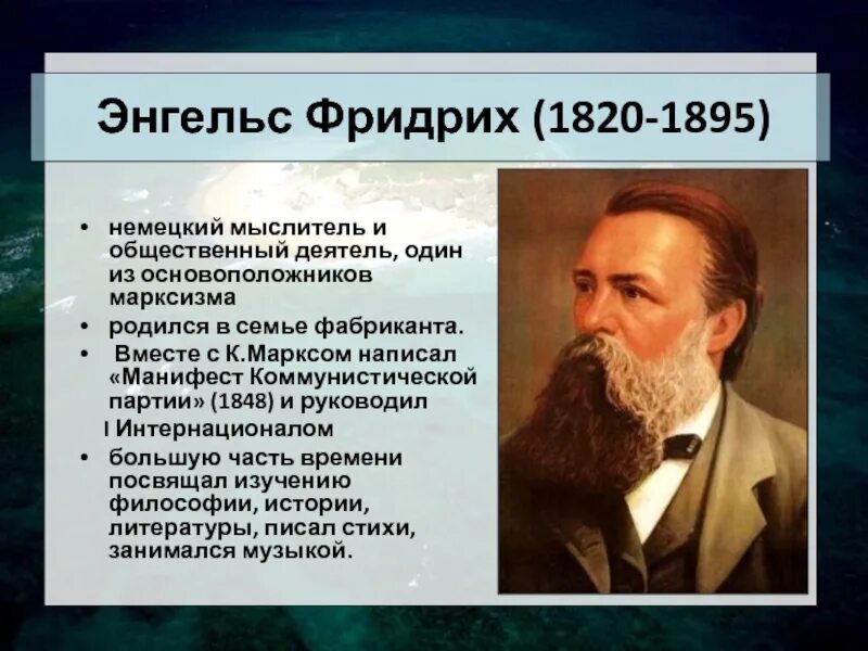 Немецкая философия энгельс. Ф. Энгельс (1820-1895).