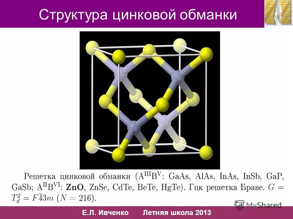 Цинковая обманка формула