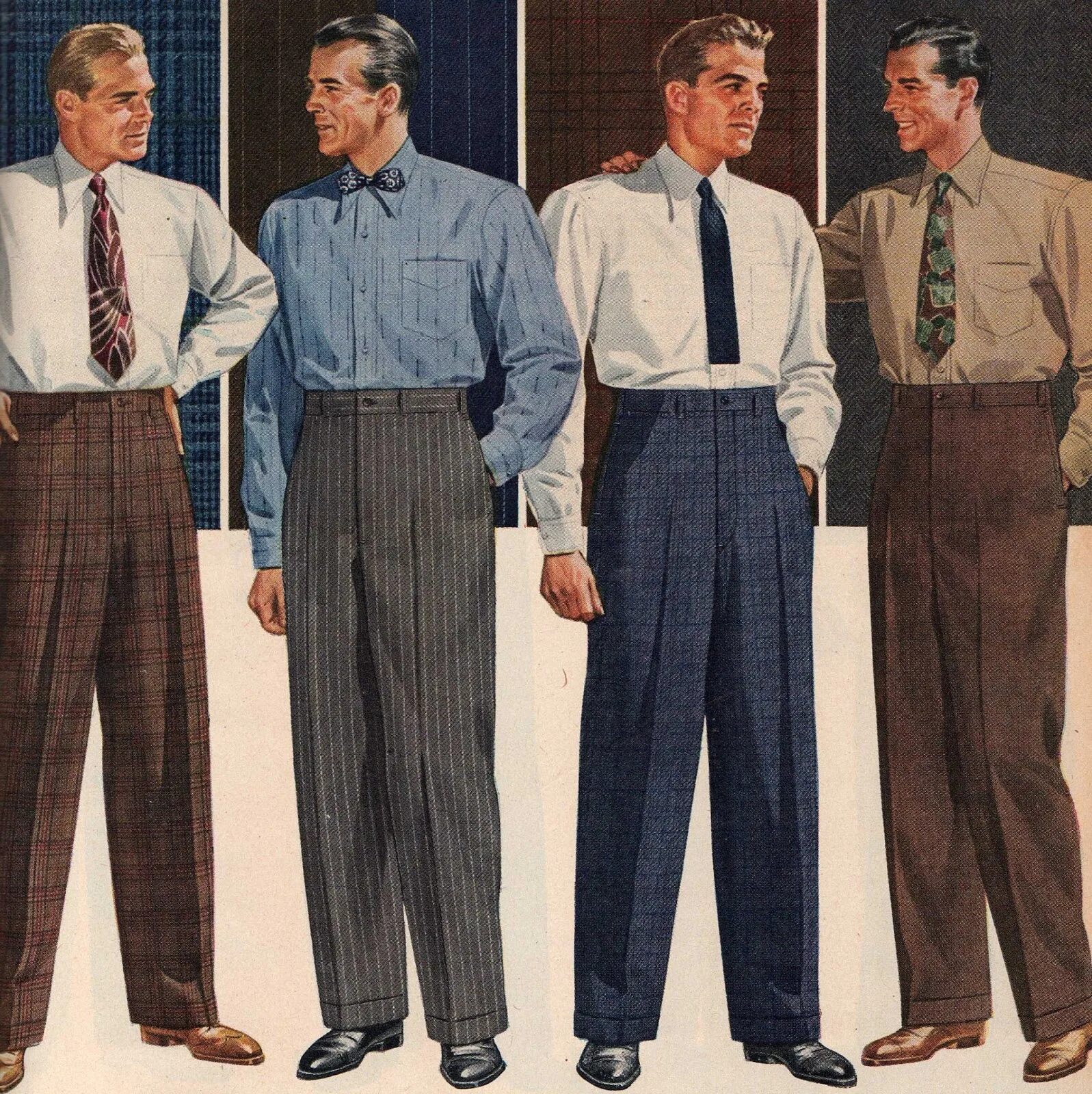 Мужчина 60 х. Мода 50-х мужчины. Брюки мода 1940г.. Мужские брюки 50-х годов. Одежда 50-х годов мужская.