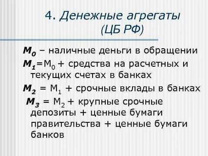 Какие денежные агрегаты