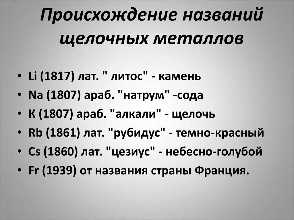 Происхождение названия группы. Происхождение названий щелочных металлов. Металл происхождение названия. Название щелочных металлов. Откуда произошло название щелочных металлов.