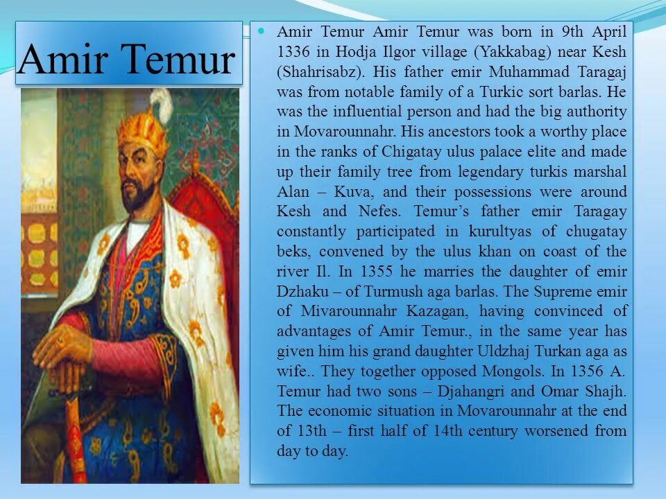 Amir temur haqida sherlar. Амир Темур маълумот. Амир Темур haqida malumot.