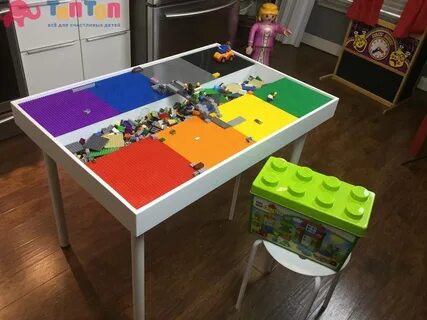 Лего-стол "Радуга" с двумя выдвижными крышками