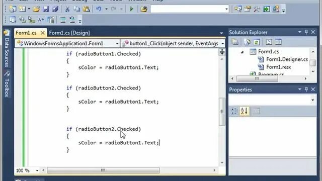 Кнопки в visual studio c