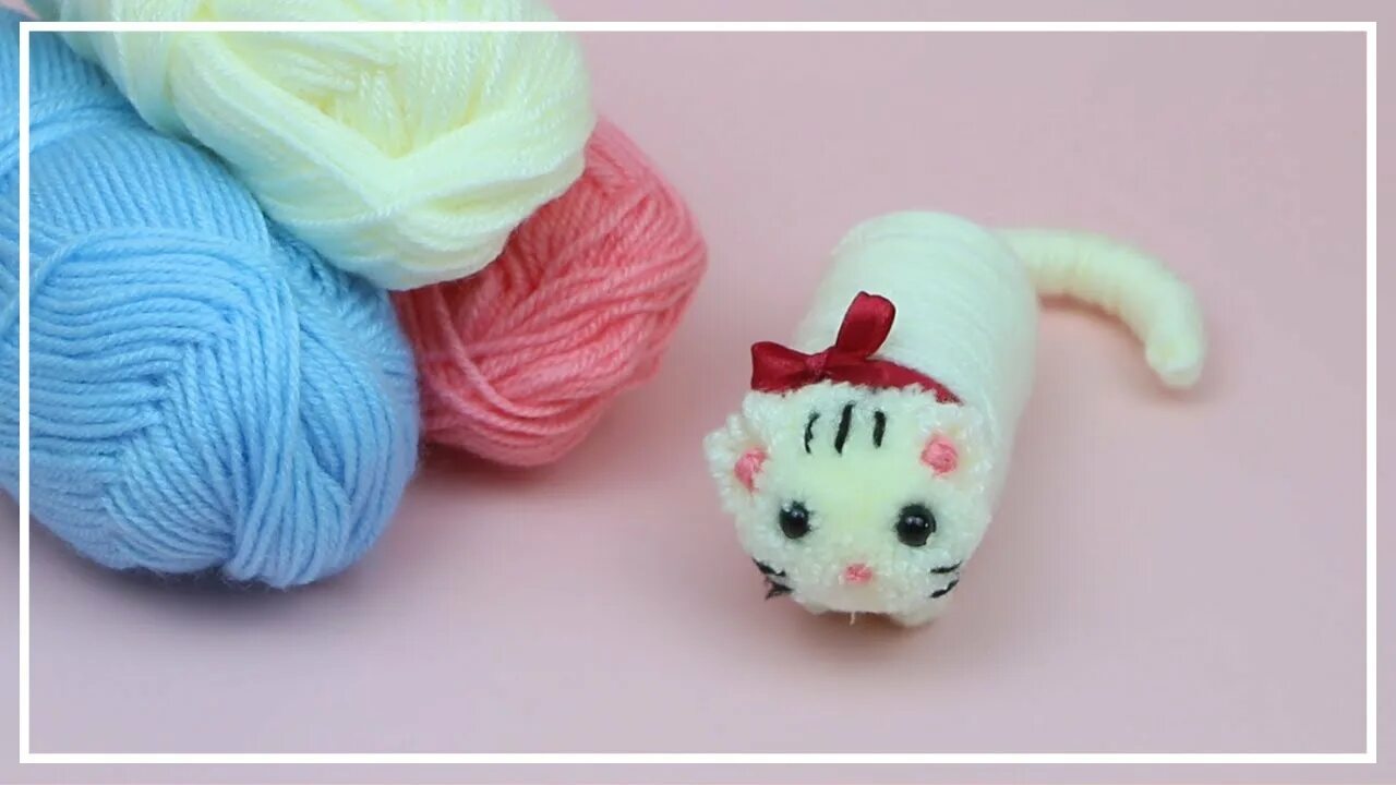 Как сделать котенка красивым. Котенок из пряжи. как сделать котенка из пряжи. как сделать котика из пряжи.
