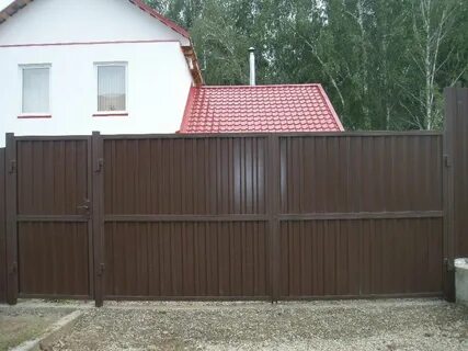 Распашные ворота профильные